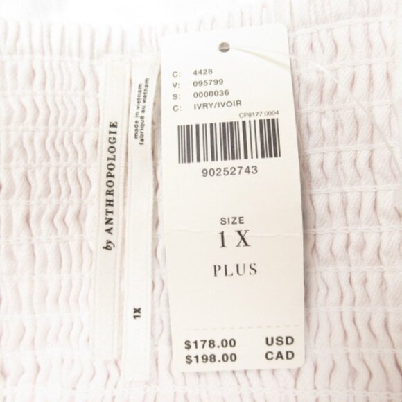 By Anthropologie Sleeveless Linen Button Wrap Midi Dress White 1X Plus - Picture 11 of 12